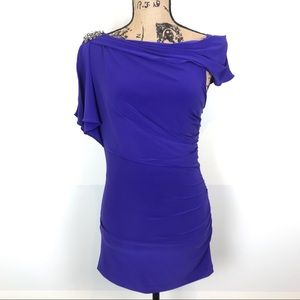 Badgley Mischka Stretch Ruched Cocktail Mini Party